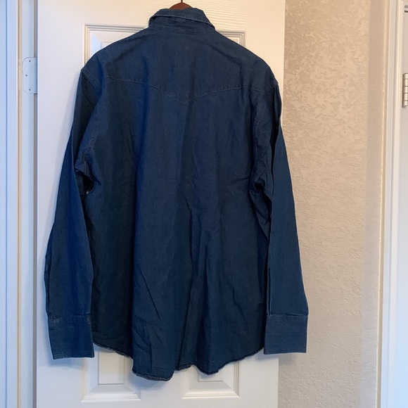 Wrangler Western denim cowboy shirt XL XXL 17.5-36 - Picture 5 of 6